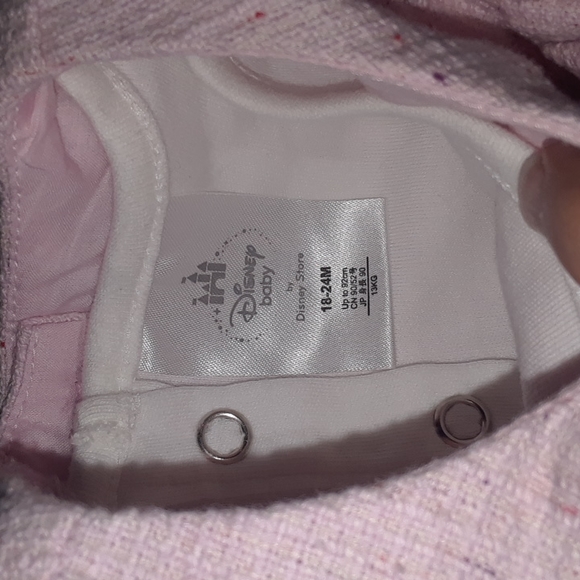 Disney Minnie Mouse Pink Tweed Romper with Floral Embroidery - Picture 4 of 5